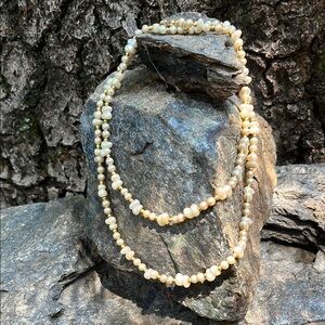 Vintage Marvella River Pearl Cream and Gold Necklace